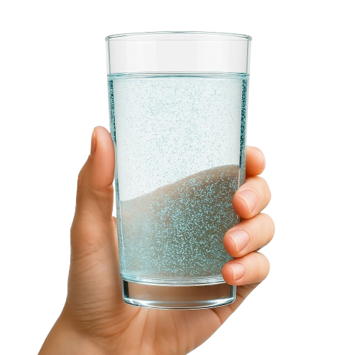 fluofree waterstof verrijkt water in een glas